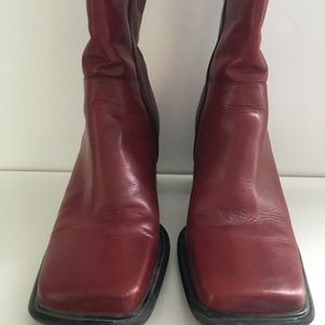 Skechers Red Leather Booties sz 8.5